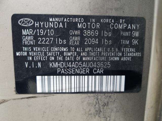 Photo 9 VIN: KMHDU4AD5AU043625 - HYUNDAI ELANTRA BL 