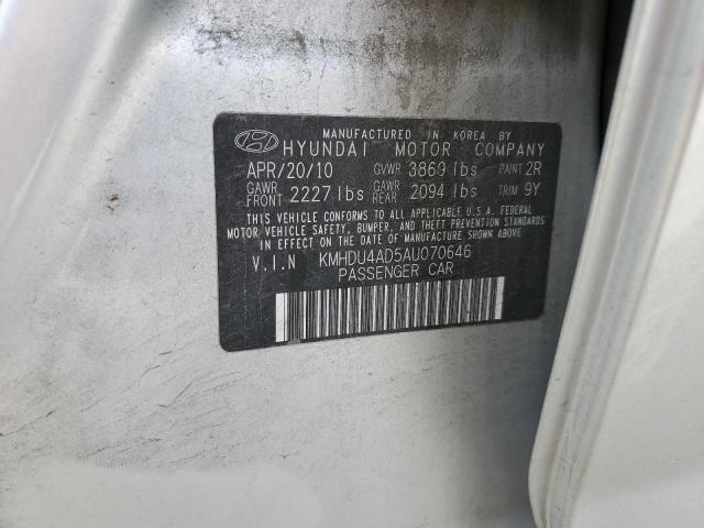 Photo 12 VIN: KMHDU4AD5AU070646 - HYUNDAI ELANTRA BL 