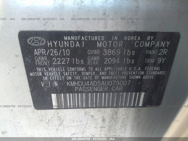 Photo 8 VIN: KMHDU4AD5AU079007 - HYUNDAI ELANTRA 