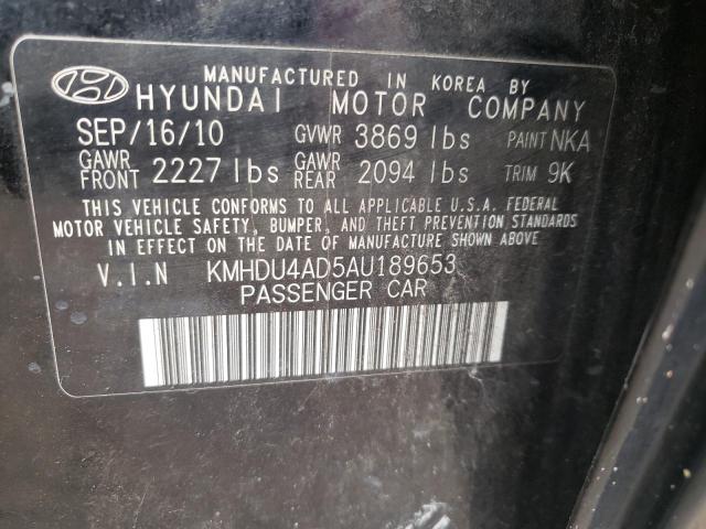 Photo 11 VIN: KMHDU4AD5AU189653 - HYUNDAI ELANTRA 