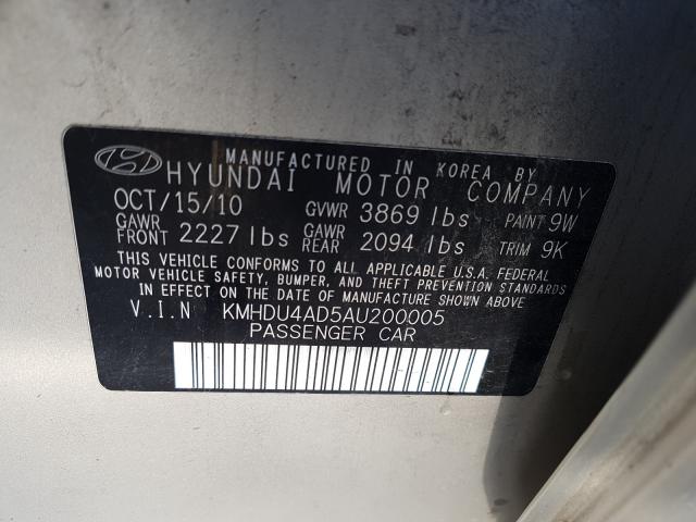 Photo 9 VIN: KMHDU4AD5AU200005 - HYUNDAI ELANTRA BL 