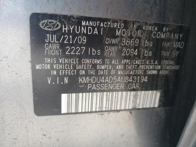 Photo 12 VIN: KMHDU4AD5AU843194 - HYUNDAI ELANTRA 