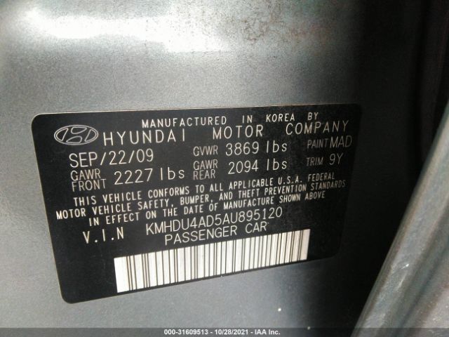 Photo 8 VIN: KMHDU4AD5AU895120 - HYUNDAI ELANTRA 