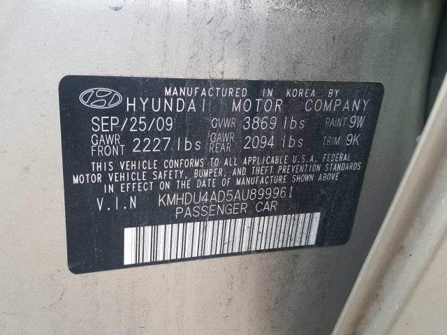 Photo 9 VIN: KMHDU4AD5AU899961 - HYUNDAI ELANTRA BL 