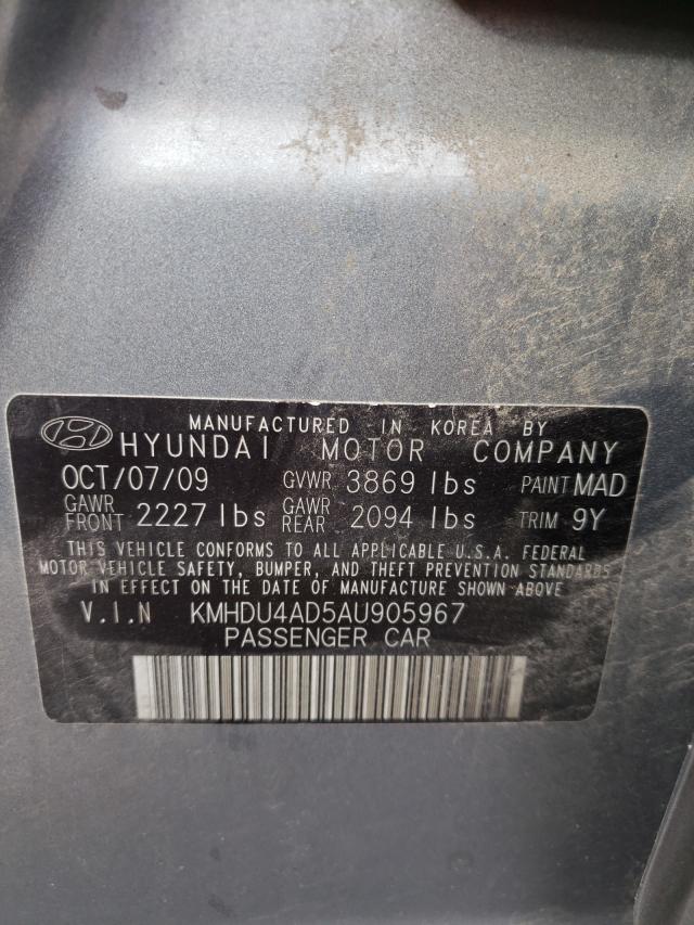 Photo 9 VIN: KMHDU4AD5AU905967 - HYUNDAI ELANTRA BL 