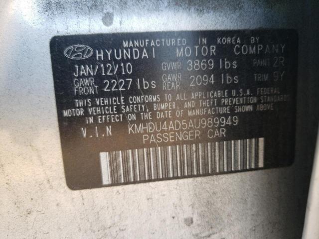 Photo 9 VIN: KMHDU4AD5AU989949 - HYUNDAI ELANTRA BL 