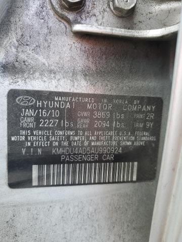 Photo 11 VIN: KMHDU4AD5AU990924 - HYUNDAI ELANTRA 