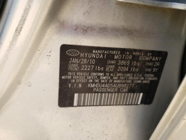 Photo 9 VIN: KMHDU4AD5AU998277 - HYUNDAI ELANTRA BL 