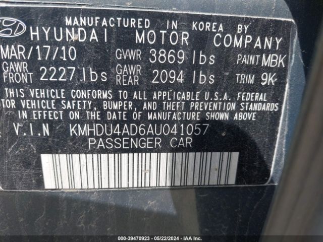 Photo 8 VIN: KMHDU4AD6AU041057 - HYUNDAI ELANTRA 