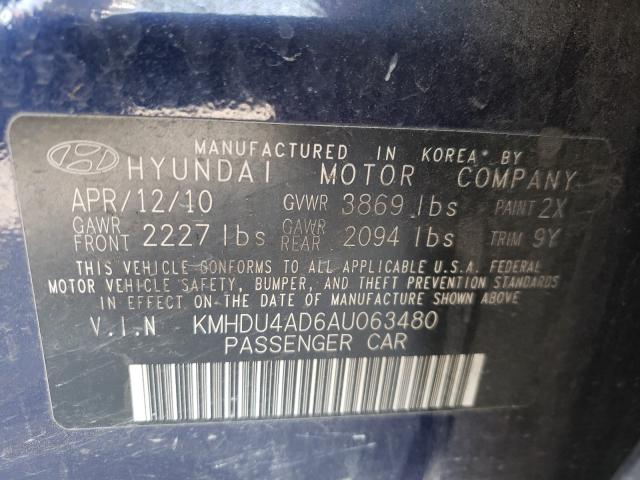 Photo 9 VIN: KMHDU4AD6AU063480 - HYUNDAI ELANTRA BL 