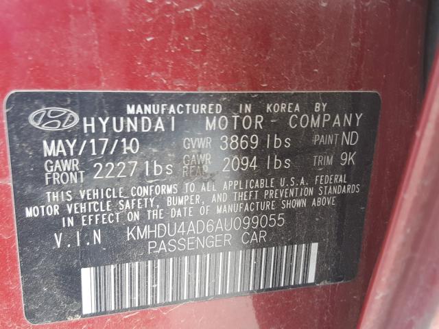 Photo 9 VIN: KMHDU4AD6AU099055 - HYUNDAI ELANTRA BL 