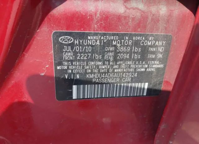 Photo 8 VIN: KMHDU4AD6AU142924 - HYUNDAI ELANTRA 