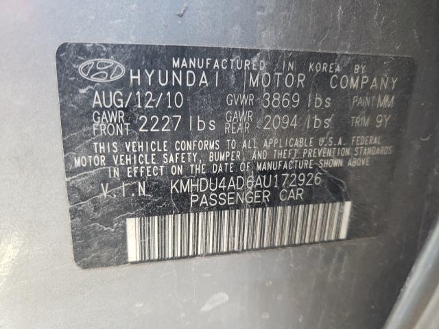 Photo 9 VIN: KMHDU4AD6AU172926 - HYUNDAI ELANTRA BL 