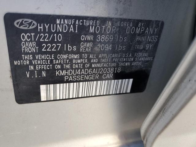 Photo 12 VIN: KMHDU4AD6AU203818 - HYUNDAI ELANTRA 