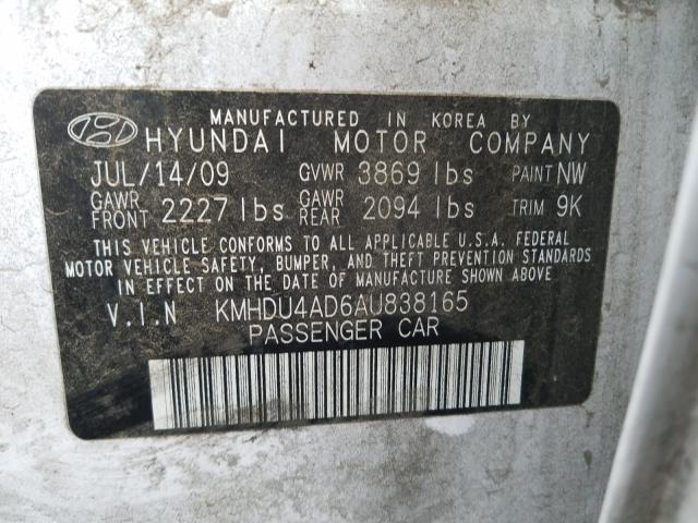 Photo 9 VIN: KMHDU4AD6AU838165 - HYUNDAI ELANTRA BL 