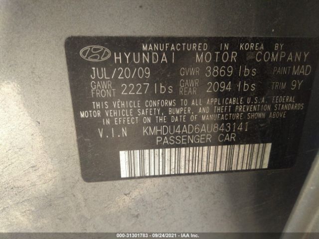 Photo 8 VIN: KMHDU4AD6AU843141 - HYUNDAI ELANTRA 