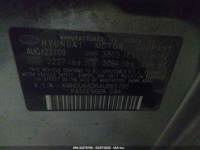 Photo 8 VIN: KMHDU4AD6AU865785 - HYUNDAI ELANTRA 