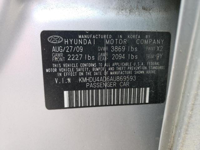 Photo 9 VIN: KMHDU4AD6AU869593 - HYUNDAI ELANTRA BL 