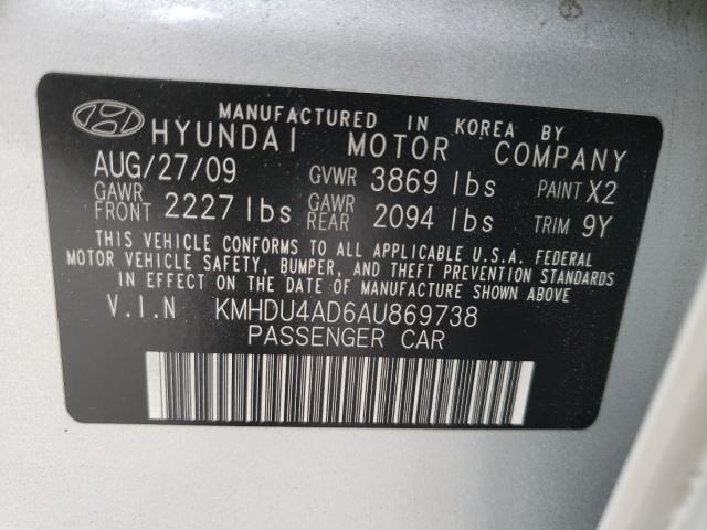 Photo 9 VIN: KMHDU4AD6AU869738 - HYUNDAI ELANTRA BL 