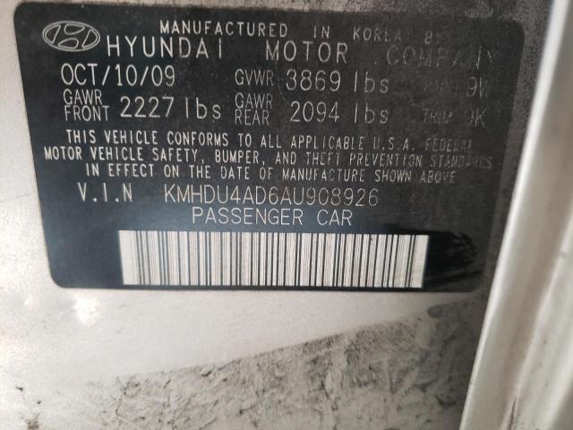 Photo 9 VIN: KMHDU4AD6AU908926 - HYUNDAI ELANTRA BL 