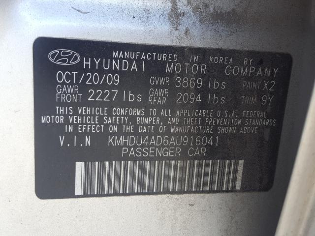 Photo 9 VIN: KMHDU4AD6AU916041 - HYUNDAI ELANTRA BL 