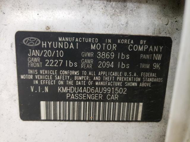 Photo 9 VIN: KMHDU4AD6AU991502 - HYUNDAI ELANTRA BL 