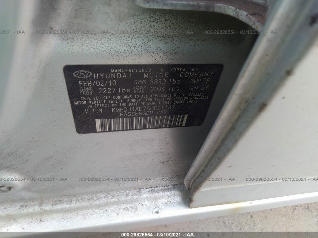 Photo 8 VIN: KMHDU4AD7AU001182 - HYUNDAI ELANTRA 