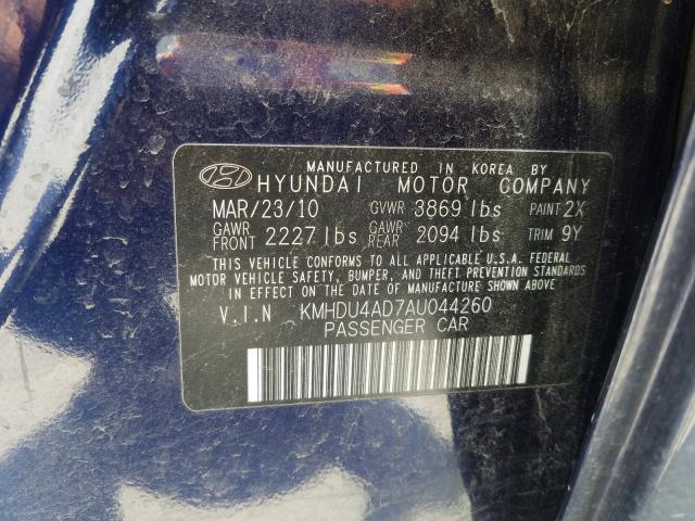 Photo 9 VIN: KMHDU4AD7AU044260 - HYUNDAI ELANTRA BL 