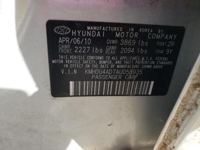 Photo 12 VIN: KMHDU4AD7AU058935 - HYUNDAI ELANTRA 