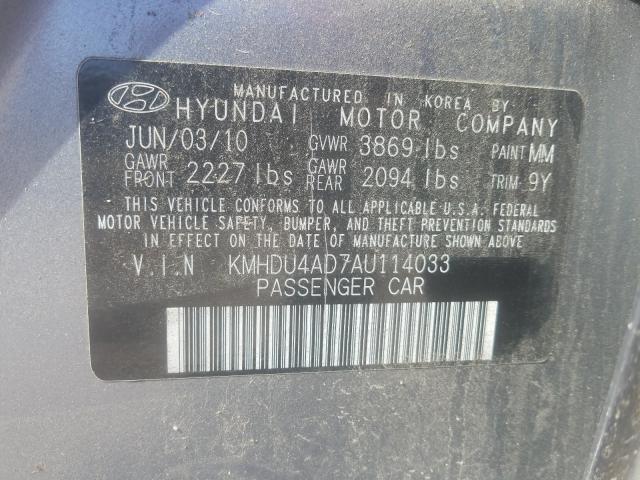 Photo 9 VIN: KMHDU4AD7AU114033 - HYUNDAI ELANTRA BL 