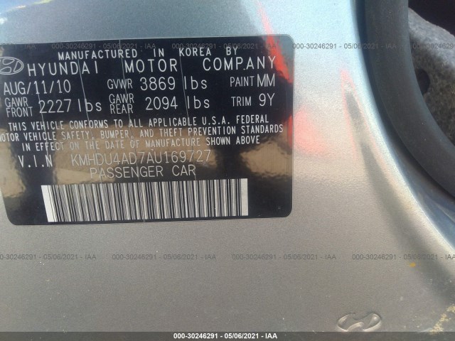 Photo 8 VIN: KMHDU4AD7AU169727 - HYUNDAI ELANTRA 