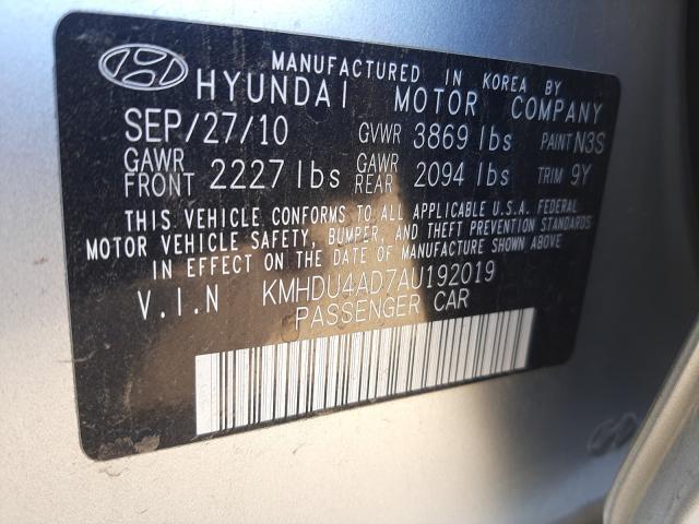 Photo 9 VIN: KMHDU4AD7AU192019 - HYUNDAI ELANTRA BL 