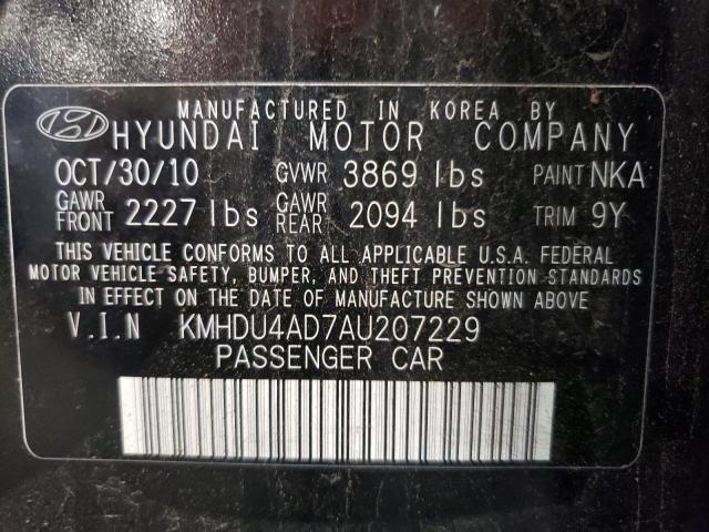 Photo 12 VIN: KMHDU4AD7AU207229 - HYUNDAI ELANTRA BL 