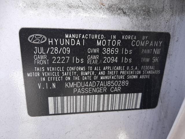 Photo 9 VIN: KMHDU4AD7AU850289 - HYUNDAI ELANTRA BL 