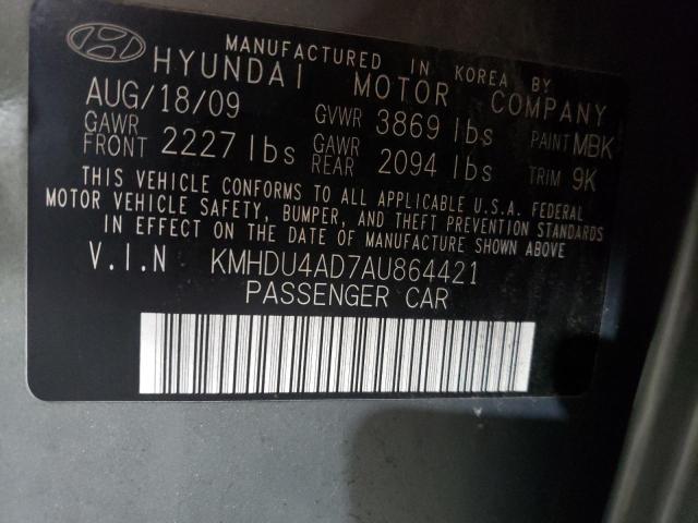 Photo 11 VIN: KMHDU4AD7AU864421 - HYUNDAI ELANTRA 