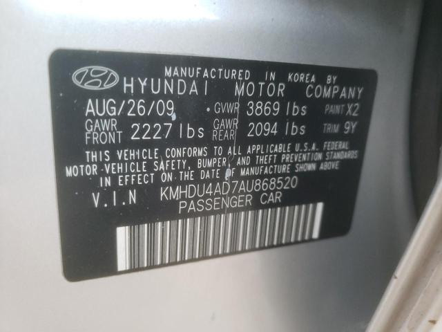 Photo 12 VIN: KMHDU4AD7AU868520 - HYUNDAI ELANTRA 