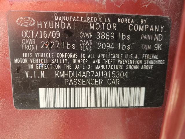 Photo 11 VIN: KMHDU4AD7AU915304 - HYUNDAI ELANTRA BL 