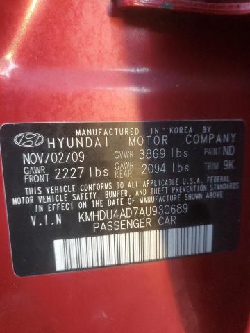 Photo 12 VIN: KMHDU4AD7AU930689 - HYUNDAI ELANTRA BL 