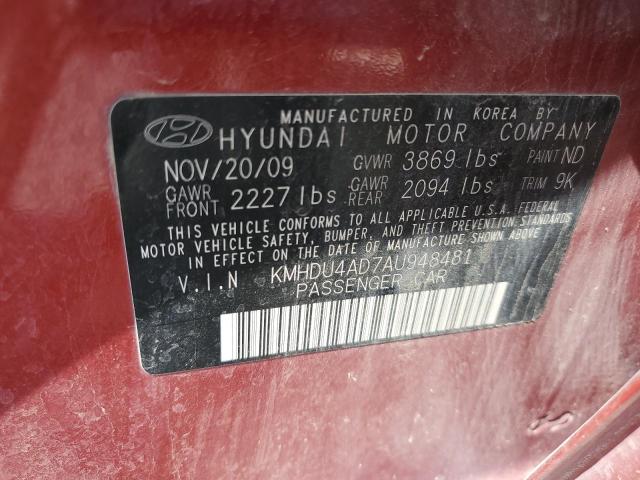 Photo 11 VIN: KMHDU4AD7AU948481 - HYUNDAI ELANTRA BL 