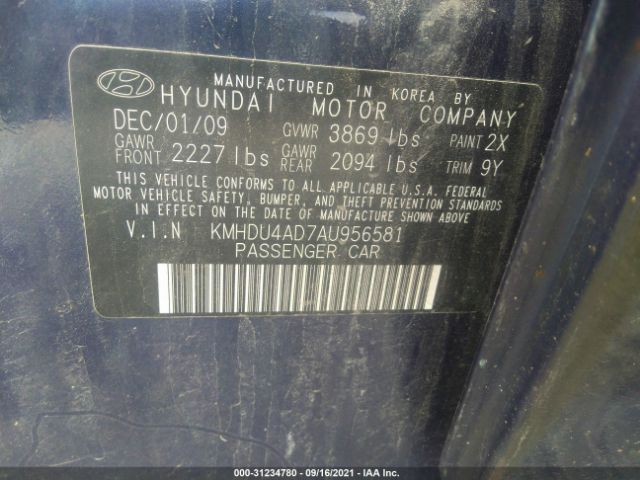 Photo 8 VIN: KMHDU4AD7AU956581 - HYUNDAI ELANTRA 