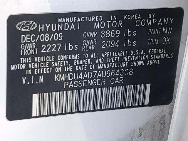 Photo 11 VIN: KMHDU4AD7AU964308 - HYUNDAI ELANTRA 