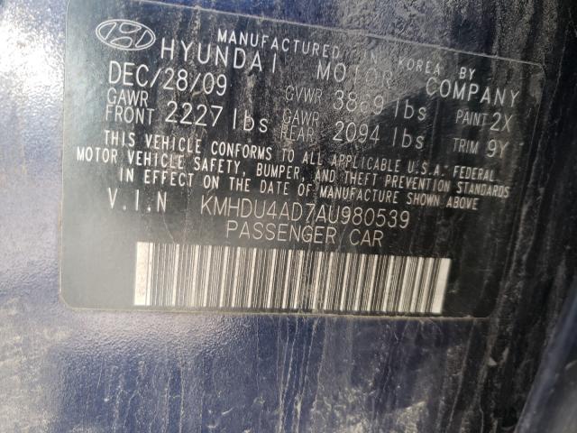 Photo 9 VIN: KMHDU4AD7AU980539 - HYUNDAI ELANTRA BL 