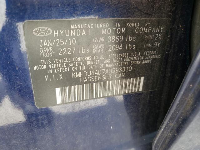 Photo 9 VIN: KMHDU4AD7AU993310 - HYUNDAI ELANTRA BL 