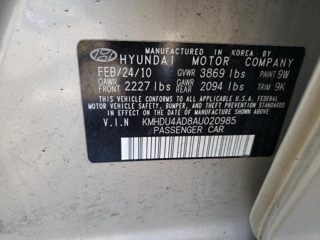 Photo 11 VIN: KMHDU4AD8AU020985 - HYUNDAI ELANTRA 