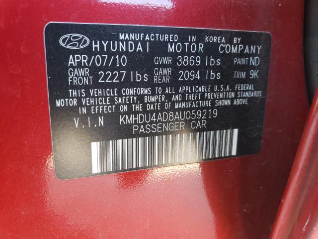 Photo 9 VIN: KMHDU4AD8AU059219 - HYUNDAI ELANTRA BL 