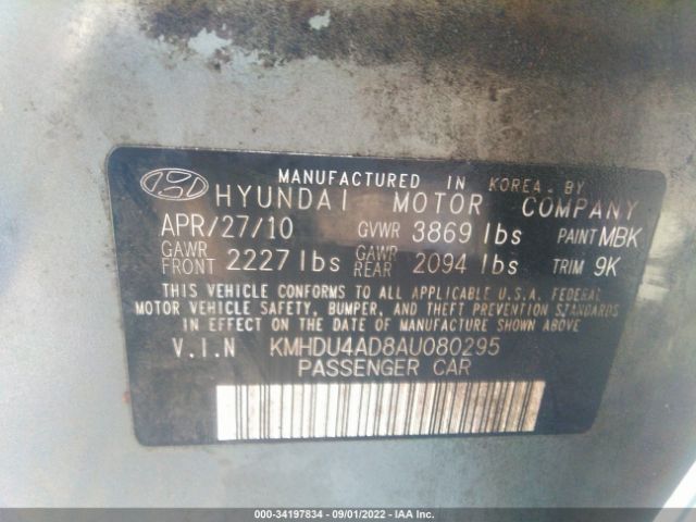 Photo 8 VIN: KMHDU4AD8AU080295 - HYUNDAI ELANTRA 