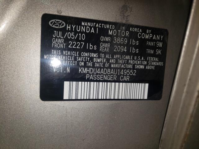 Photo 9 VIN: KMHDU4AD8AU149552 - HYUNDAI ELANTRA BL 