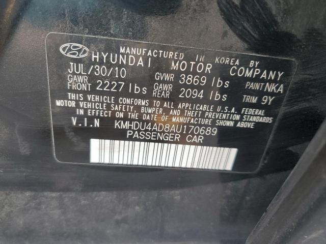 Photo 11 VIN: KMHDU4AD8AU170689 - HYUNDAI ELANTRA 