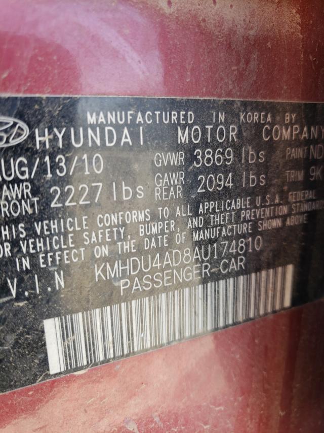 Photo 9 VIN: KMHDU4AD8AU174810 - HYUNDAI ELANTRA BL 