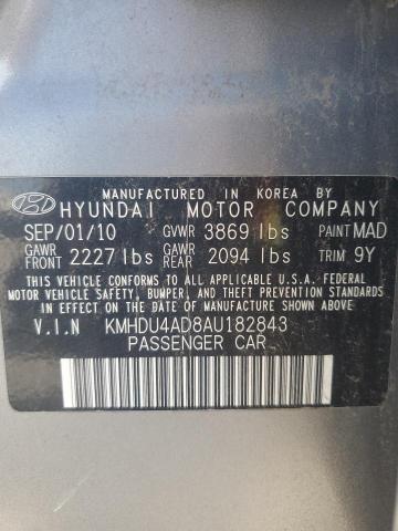 Photo 11 VIN: KMHDU4AD8AU182843 - HYUNDAI ELANTRA 